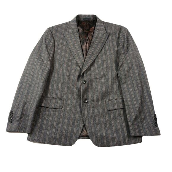 Tallia Slim-Fit Suit Jacket Mens 44S‎ 44 Grey/brown Pinstripe Stretch $425 NEW